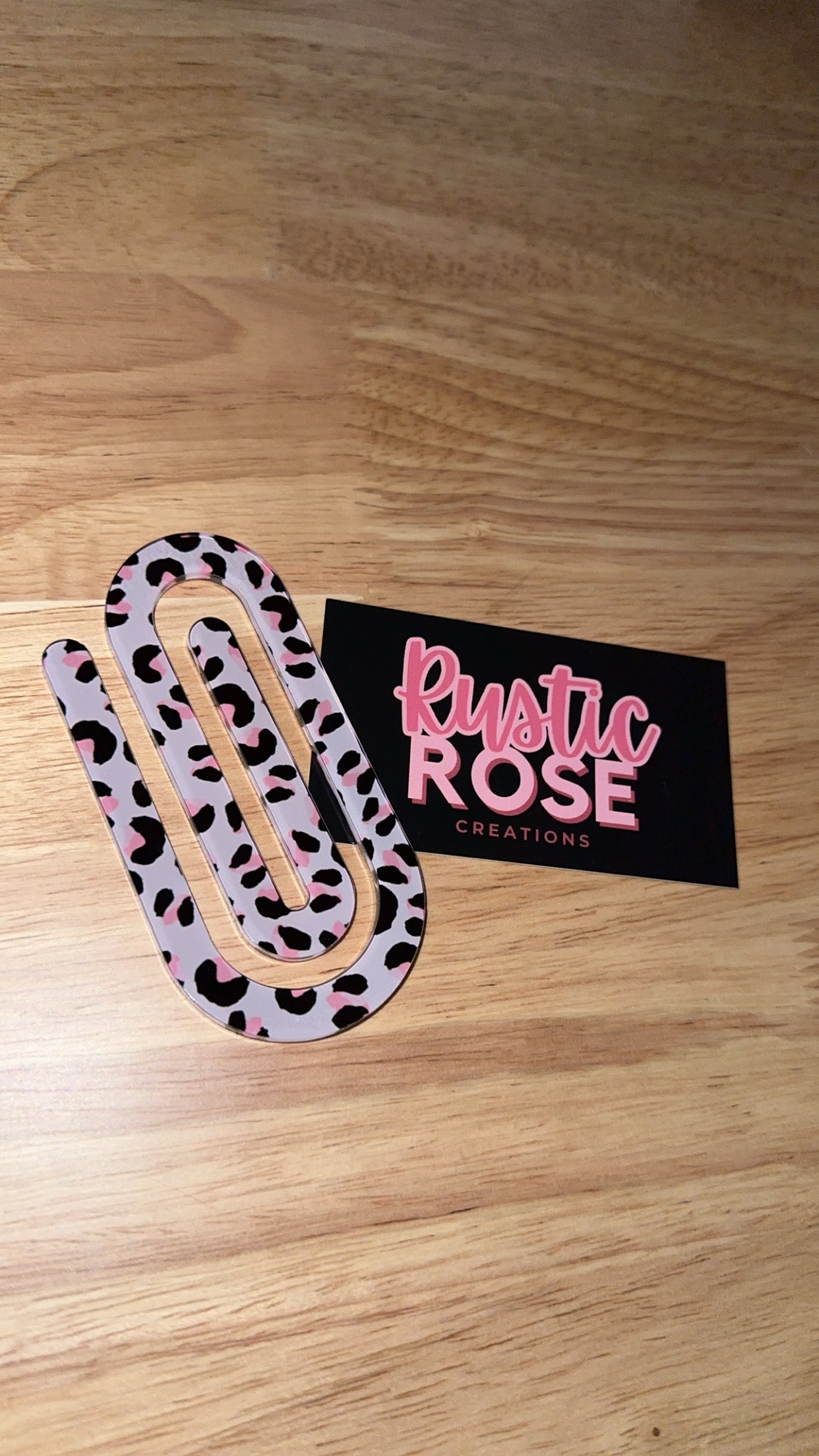 Pink Leopard Jumbo Paperclip