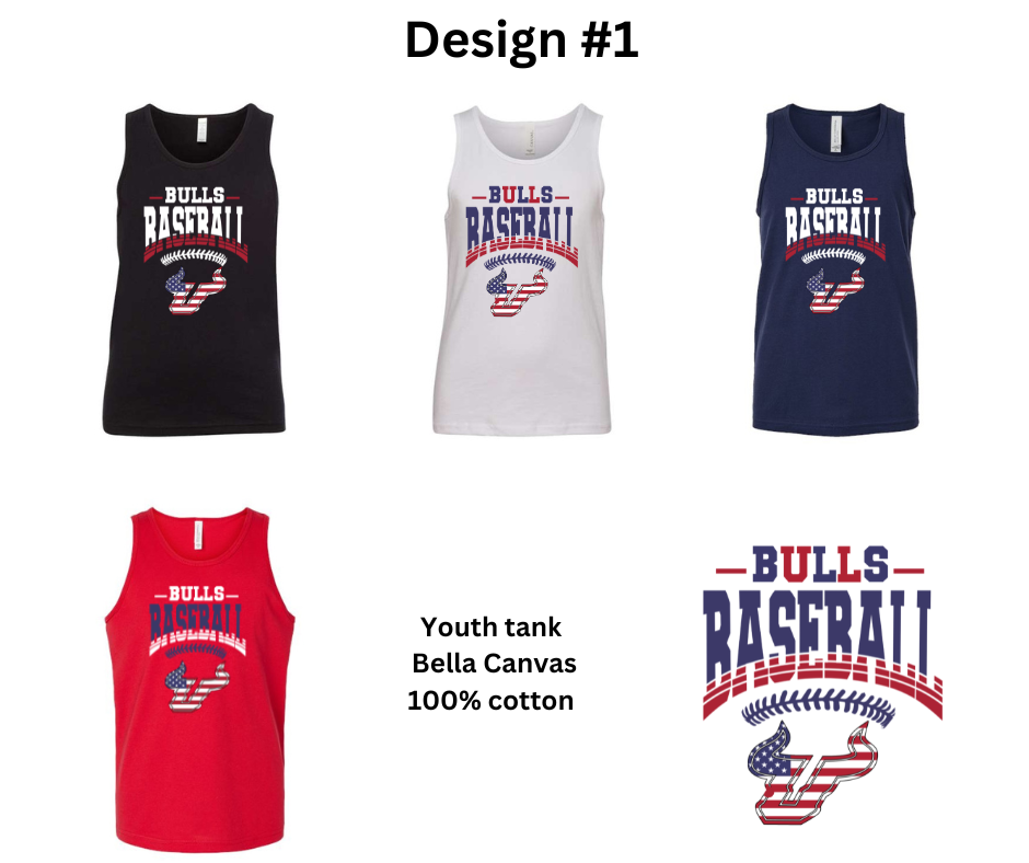 Bulls Baseball Youth Tank Top