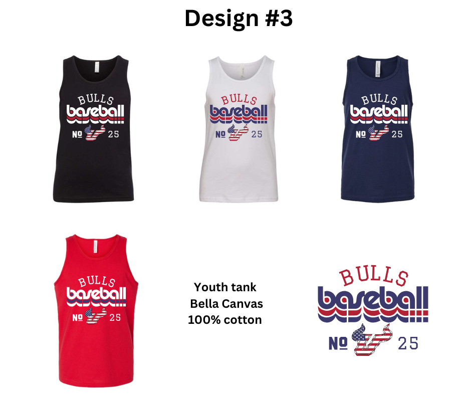 Bulls Baseball Youth Tank Top