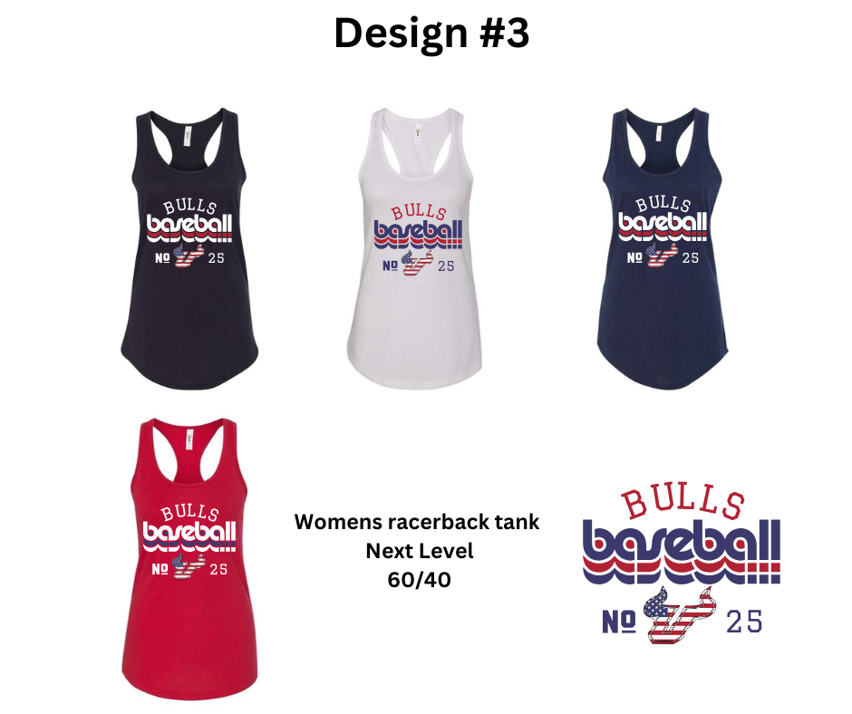 Bulls Baseball Women's Racerback Tank Top