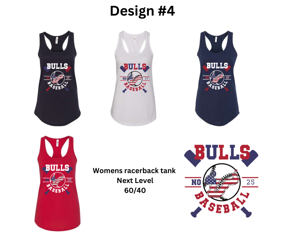 Bulls Baseball Women's Racerback Tank Top