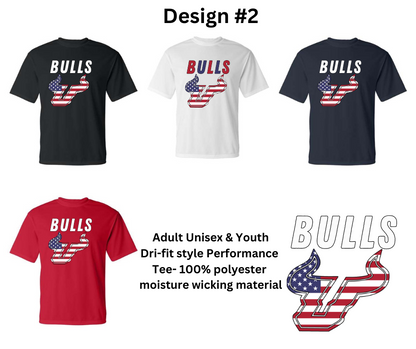 Bulls Baseball Performance Style Tee