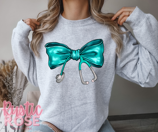 Blue Nurse Bow