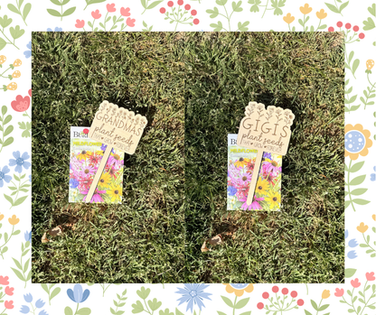 Plant Marker Gift Set w/ Wildflower Seeds