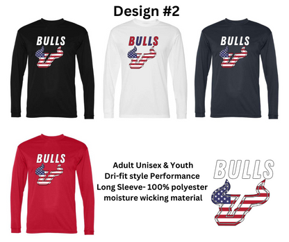 Bulls Baseball Performance Style Long Sleeve