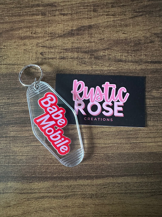 Babe Mobile -Motel Keychain