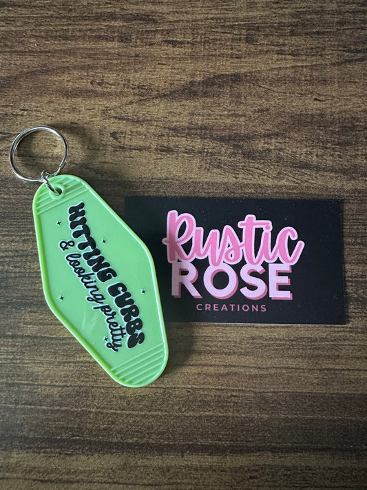 Hitting Curbs & Looking Pretty -Motel Keychain