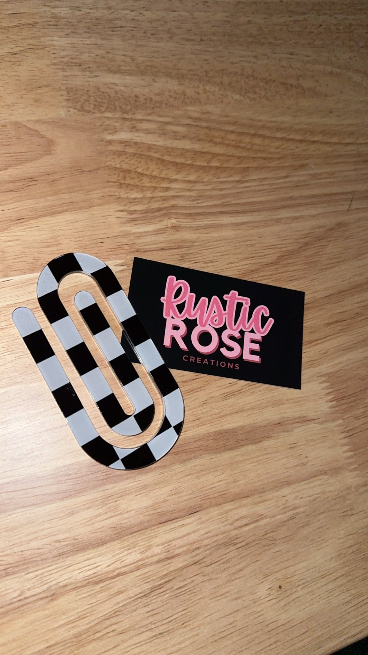 Black and White Checkered Jumbo Paperclip