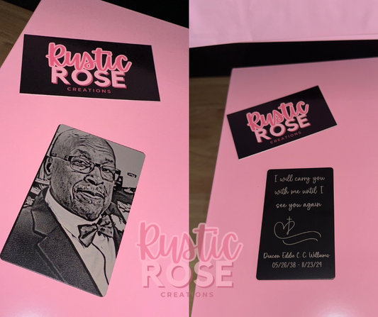 Custom: I'll carry you with me until I see you again - Wallet Card / Insert